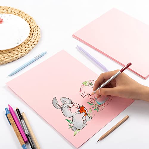 30 Sheets Cardstock Paper 8 1/2 x 11 Inches, Pink | For Crafts and Invitations - color: Pink