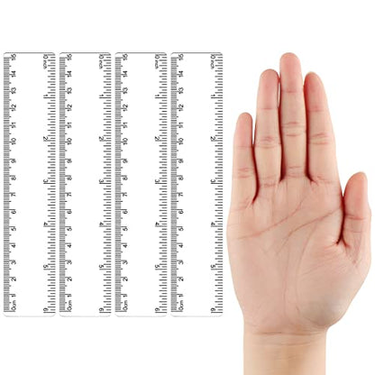 32 Pack 6 Inch Mini Rulers Bulk Plastic Small Rulers with Inches and Centimeters, Drafting Measuring Tool Set for Classroom Kids Student School Office Supplies(6 Inch,Clear) - color: Clear