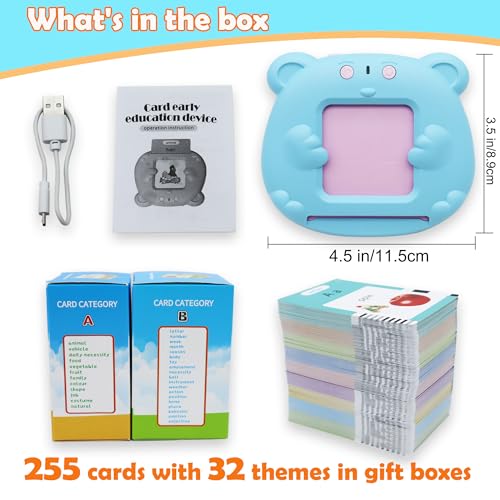 MAYAPHILOS English and French Talking Flash Cards with 510 Sight Words Learning Educational Toys to Learn French Pocket Speech Audible Flashcards for Toddlers - size: 510 Words French and English