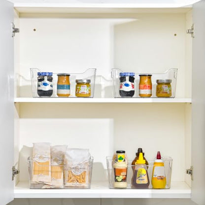 Clear Plastic Storage Bins - 12 Pack Pantry Organizers and Storage, Clear Pantry Organizer Bins, X-Large Plastic Containers with Handle for Kitchen,Freezer,Cabinet,Closet,Bathroom Under Sink - size: X-Large