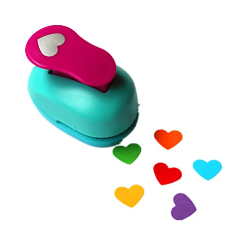 ODETOJOY 1inch Heart Handheld Scrapbooking Punch Cutter – Valentine Wedding Craft Punch for Cards, Scrapbooks & Romantic Decorations - size: Heart