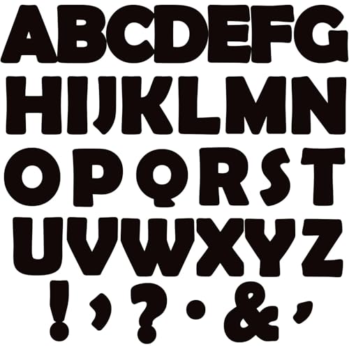 Qyeahkj 300 PCS Large 7" Font Letters and Punctuation Set, Black Classroom Alphabet Cutout for Bulletin Board Display Home School, A Great Helper to Inspire Students' Learning Interest - style: Boards