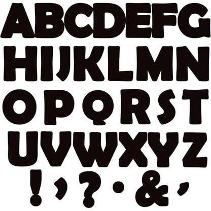 Qyeahkj 300 PCS Large 7" Font Letters and Punctuation Set, Black Classroom Alphabet Cutout for Bulletin Board Display Home School, A Great Helper to Inspire Students' Learning Interest - style: Boards