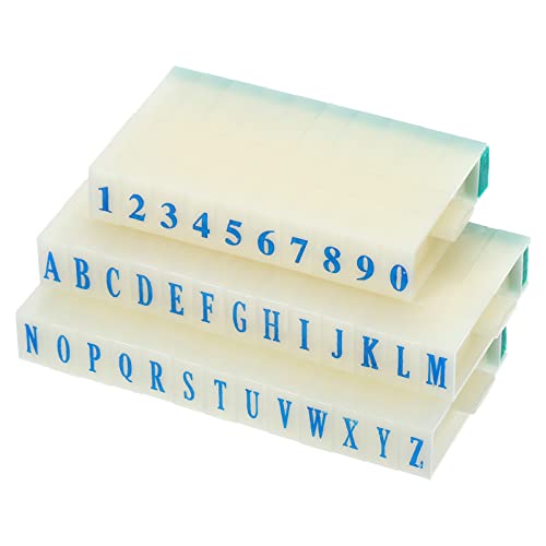 PATIKIL Detachable Number Letter Stamp, 7mm Plastic 9+26 Digits Font Size 4 Numeral 0-9 Alphabet A-Z Combination Set for Card Tag Scrapbook Craft Making Teaching - size: 37*11*6mm