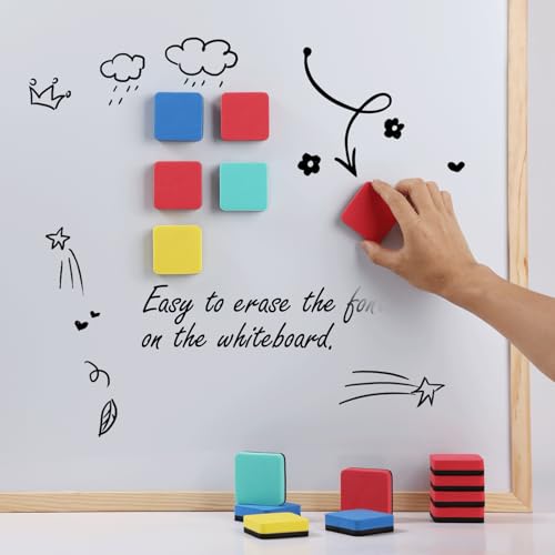 XKDOUS 72 Pack Mini Dry Erase Eraser, Small Magnetic Whiteboard Eraser for Kids (4 Color, 2 x 2 Inch) - color: 72pcs 4colors
