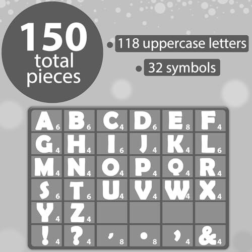 Qyeahkj 150 PCS Large 6" Font Bulletin Board Letters and Punctuation Cutouts Combo Set Pure White Border Letters Decoration for Classroom Alphabet Poster Wall Bulletin Board Display Home School Decor - style: Pure white