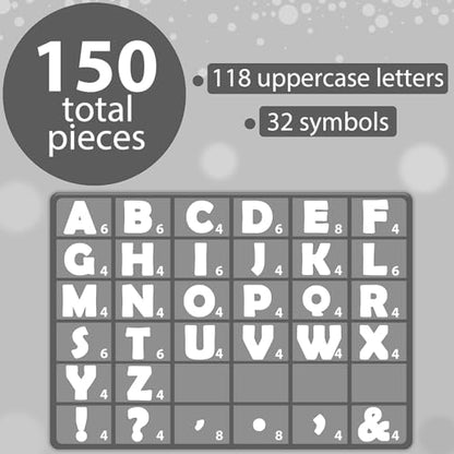 Qyeahkj 150 PCS Large 6" Font Bulletin Board Letters and Punctuation Cutouts Combo Set Pure White Border Letters Decoration for Classroom Alphabet Poster Wall Bulletin Board Display Home School Decor - style: Pure white