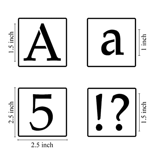 1.5 Inch Alphabet Letter Stencils for Painting - 70 Pack Letter and Number Stencil Templates with Signs for Painting on Wood, Reusable Letters and Numbers Stencils for Chalkboard Wood Signs & Wall Art - size: 1.5 Inch