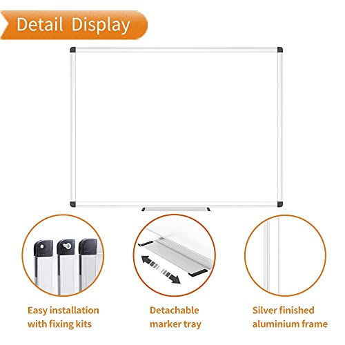 VIZ-PRO Magnetic Whiteboard/Dry Erase Board, 40 X 30 Inches, Includes 1 Eraser & 2 Markers & 4 Magnets - size: 40 X 30 Inches