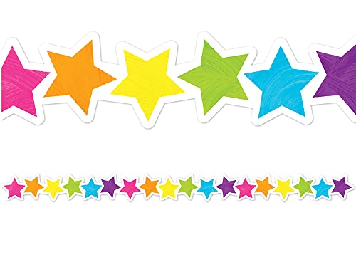 Teacher Created Resources Brights 4Ever Stars Die-Cut Border Trim (TCR3930)