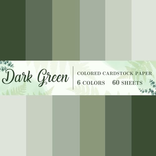60 Sheets 8.5 x 11 Inch Dark Green Colored Card Stock Thick Paper Cards Gradient Scrapbook Paper for Prints DIY Arts Crafts School Office Home Supplies, 65LB - color: Dark Green