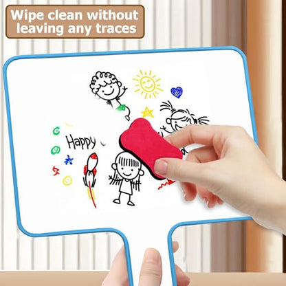 Dry Erase Paddles Handheld with Erasers Portable Double Sided Whiteboard Answer Board Auction Paddles for Students Teachers Classroom Office (Blue) - color: Blue