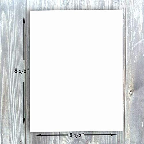 Hamilco White Cardstock Paper, Flat Cards with Envelopes – 5.5" x 8.5", 80 lb Cover, Blank Index, Note & Invitation Cards, 100 Pack - size: 100 Pack - with Envelopes