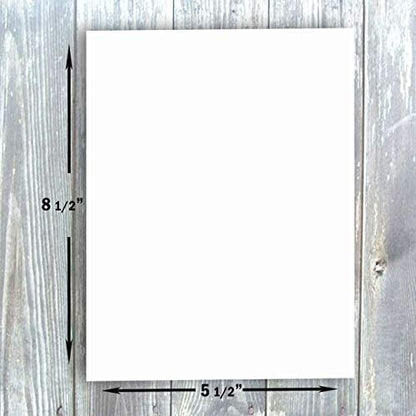 Hamilco White Cardstock Paper, Flat Cards with Envelopes – 5.5" x 8.5", 80 lb Cover, Blank Index, Note & Invitation Cards, 100 Pack - size: 100 Pack - with Envelopes