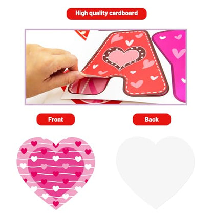 Fancy Land 90PCS Valentine’s Day Cutouts Paper Heart Cutouts for Classroom Bulletin Board Decorations