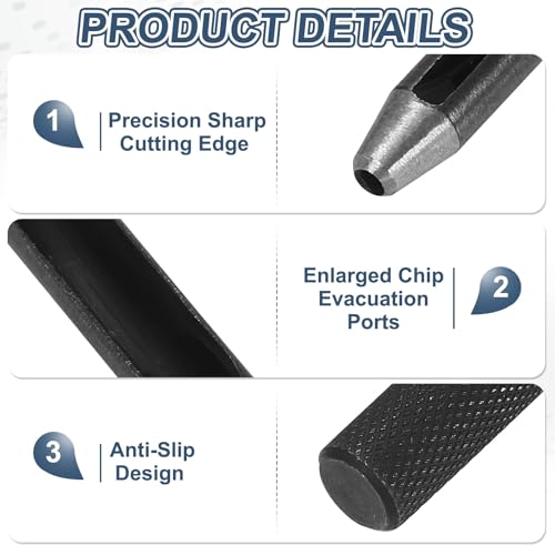 HARFINGTON Leather Hole Punch 13mm Hollow Round Hole Puncher Cutter Carbon Steel Tool for Watch Cloth Belt Gaskets DIY Leather Craft Repair, Black - size: 13mm