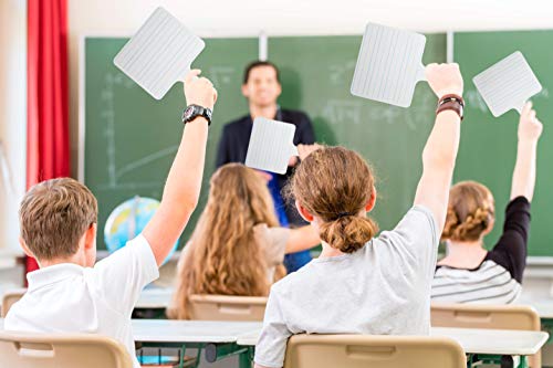 Flipside Products Rectangular Lined Dry Erase Answer Paddles, Double-Sided, Auction, Handheld Whiteboard, Handle Response Board, Classroom Dry Erase, Writing Practice, Pack of 12 - style: 12 Pack