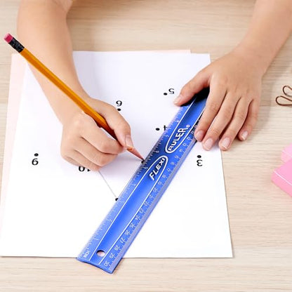 It's Academic Flexi Rulers, 12-inch Flexible Non-Breakable Ruler, 12-Pack, Blue