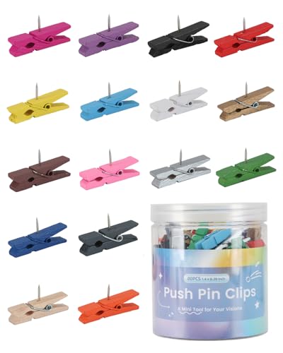 320Pcs Colorful Wooden Push Pin Clips, Decorative Thumbtack for Bulletin Board ＆ Cork Board, Classrooms ＆ Office Supplies, Home Use - style: 320Pcs
