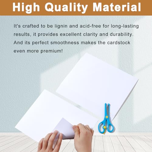 Silunkia 40 Sheets White Cardstock 8.5 x 11 Printer Paper, 75lb White Paper Card Stock for DIY Card Making, Thank You Cards, Business Cards, Wedding Invitations, Certificates, Menus - color: White