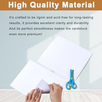 Silunkia 40 Sheets White Cardstock 8.5 x 11 Printer Paper, 75lb White Paper Card Stock for DIY Card Making, Thank You Cards, Business Cards, Wedding Invitations, Certificates, Menus - color: White