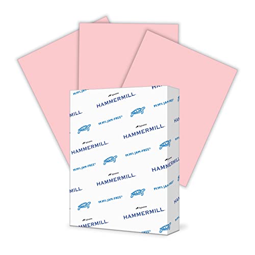Hammermill Colored Paper, 20lb Pink Printer Paper, 8-1/2 x 11- 1 Ream (500 Sheets) - Made in the USA, Pastel Paper, 103382R - color: Pink, size: 1 Ream | 500 Sheets, style: Letter (8.5x11)