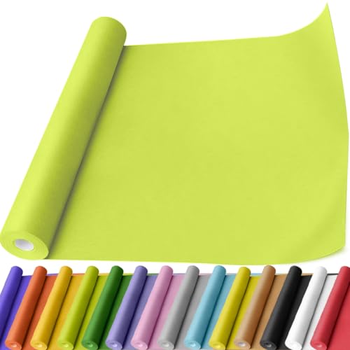 PerkHomy Neon Green Kraft Paper Roll 17.5" x 760" (63') for Gift Wrapping Bouquet Flower Art Painting Craft Writing Packaging Shipping 80GSM 55LB (Neon Green, 17.5" x 63') - color: Neon Green, size: 17.5" x 760"