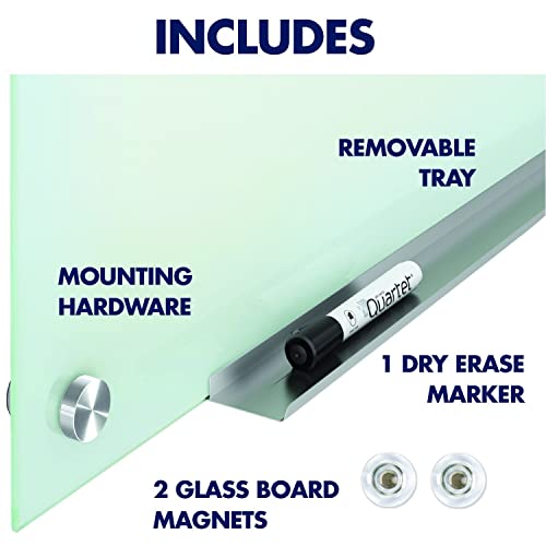 Quartet Magnetic Glass Dry Erase White Board, 24''W x 18''H Whiteboard, Infinity Frameless Mounting, White Surface (G2418W) - size: 24''W x 18''H