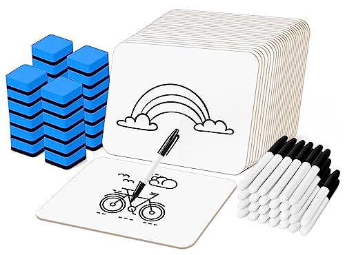 Dry Erase LapBoards, PANDRI 26 Pack Double Sided 12.5 x 9 Inch Whiteboards with 26 Erasers and 26 Markers, Dry Erase Boards for Students Classroom Teacher Supplies - size: 26 PACK
