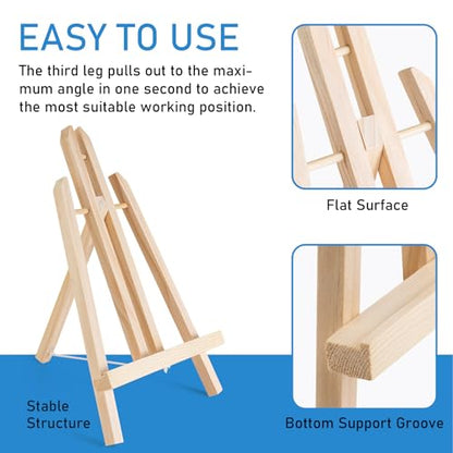 Falling in Art 12Inch Wood Easel Stand, Tabletop Display Stand A-Frame Artist Easel for Painting Canvas, Portable Photo, Picture and Sign Holder (4 Pack) - style: 4 Pack