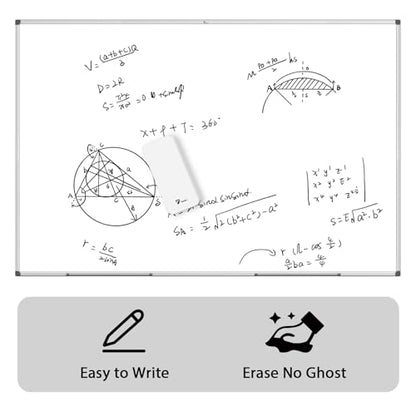 TOWON Silver Border Whiteboard Dry Erase, 72x48 in White Board Dry Erase, Presentation Magnetic Aluminum Framed Whiteboard, Dry Erase Board Wall Mounted with Markers, Pen Tray, Magnets, Cleaning Wipe - size: 72‘’ x 48‘’ Silver
