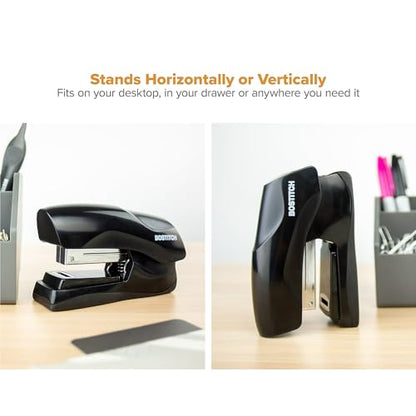 Bostitch Office Heavy Duty Stapler, 40 Sheet Capacity, No Jam, Half Strip, Fits into the Palm of Your Hand, For Classroom, Office or Desk, Black - color: Black, style: Compact