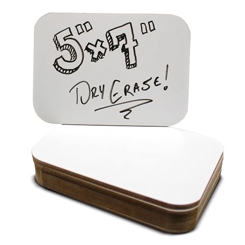 Flipside Products 5" x 7" Two-Sided Dry Erase White Boards, Classroom Pack, Double Sided Lapboard for Class, Reusable for Group Participation - 12 Pack - size: 7"W x 5"H, style: 12 Pack