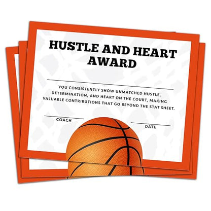 Basketball Award Certificates, 25 Pcs Basketball Ceremony Certificate, Sports Certificates of Achievement for Student Coach Kids, Sports Team Party Activities Supplies -A11 - style: Basketball