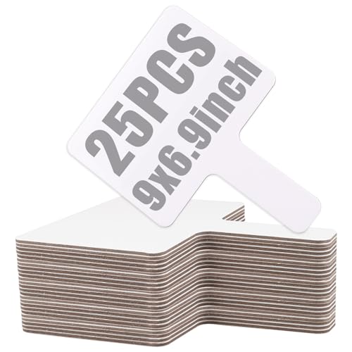 Acrux7 25 Pack Dry Erase Paddles 9"x6.9" Handheld Whiteboard Paddles, Double Sided White Board Paddles, Small Dry Erase Answer Paddles for Classroom, Auction, Office, Meeting, Party