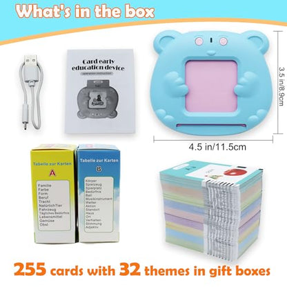 MAYAPHILOS German and English Bilingual Pocket Speech with 510 Sight Words, German Language Learning Toys for Kids, Audible Talking Flashcards, Toddlers' Sensory Preschool Educational Birthday Gifts - size: 510 Words German and English