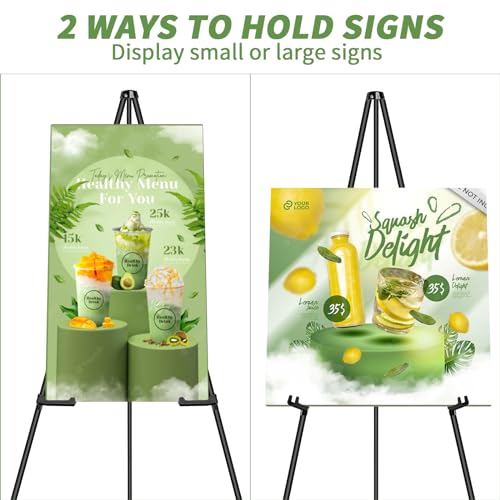 PUJIANG 6 Pack Easel for Display, Foldable Easel Stand, Metal Easels for Displaying Pictures, 63" Easels for Signs Wedding Poster Sign Holder, Art Easel for Painting with Case