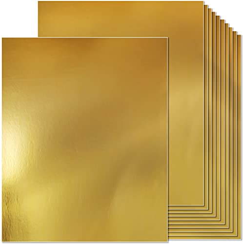 Gold Metallic Cardstock Paper 8.5 x 11 inches 100 Sheets 100lb Cover, Reflective Mirrored Cardstock, for Scrapbook Arts and Craft DIY Projects - color: Gold