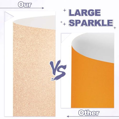 PATIKIL 20Sheets Champagne Glitter Cardstock, 8.3x11.7 in A4 Glitter Paper Card Stock Shiny Scrapbook 250gsm Sparkly Paper Large Shimmer for Crafts Scrapbook DIY Art Wedding Party - color: Champagne, size: 8.3x11.7 In