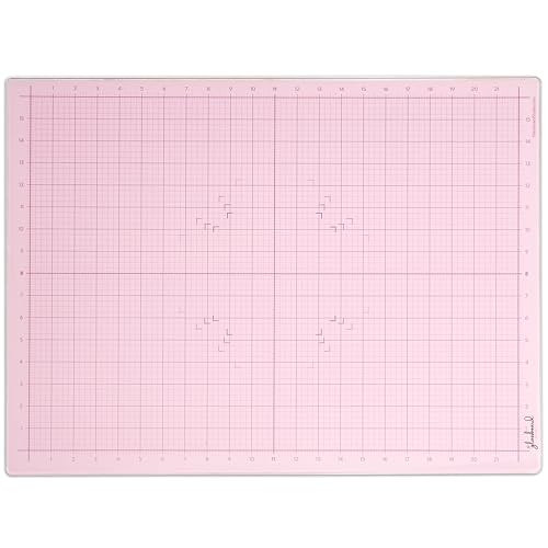 GLASSBOARD STUDIO Glass Craft Mat - Magnetic, Heat & Scratch Resistant - For Crafting, Cutting, Painting, Mixed Media Artwork - Grid Lines, Non-Slip Rubber Feet (Blush 18"L x 24"W) - color: Blush, size: 18"L x 24"W