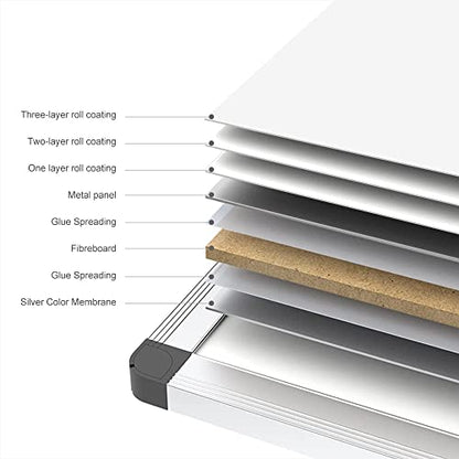 VIZ-PRO Magnetic Whiteboard/Dry Erase Board, 40 X 30 Inches, Includes 1 Eraser & 2 Markers & 4 Magnets - size: 40 X 30 Inches