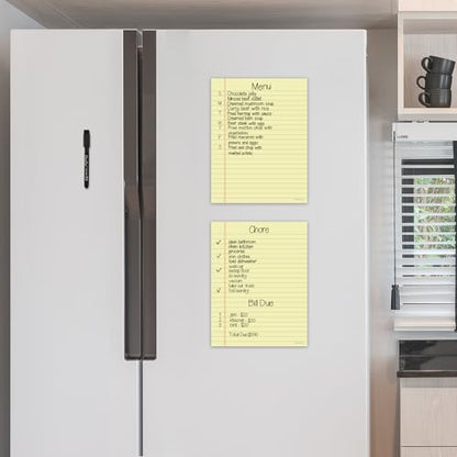 Magnetic Dry Erase Board – 8.5”x11” Reusable Lined Dry Erase List Board Pcs – Marker Included - style: Yellow 2 Pcs
