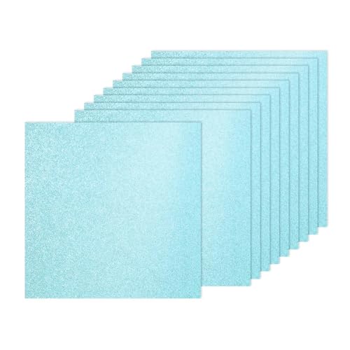 PATIKIL 20Sheets Lake Blue Glitter Cardstock, 12x12In Glitter Paper Card Stock Shiny Scrapbook 250gsm Sparkly Paper Large Shimmer for Crafts Scrapbook DIY Art Wedding Party - color: Lake Blue, size: 12x12In