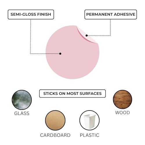 ChromaLabel 2 Inch Round Label Permanent Color Code Dot Stickers, 500 Labels per Roll, Pink - color: Pink, size: 2"