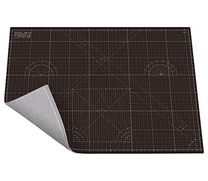 Self Healing Cutting Mat A0 36"x48" – Double Sided 5-Ply Craft Mat for Sewing, Quilting, Fabric, Scrapbooking – Black/Gray - color: Black, size: 48"L x 36"W