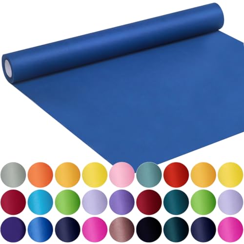 SMART&CASUAL 17.8" x 760" (63') Blue Kraft Craft Paper Roll for Gift Wrapping Bulletin Board Bouquet Flower Art Packing Parcel Table Covering 80GSM 55LB (Blue, 17.8" x 63') - color: Blue, size: 17.8" x 760"