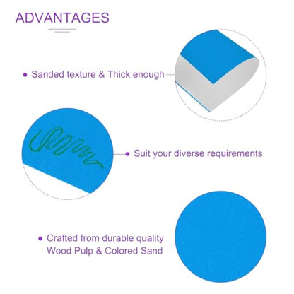 DMiotech 20 Pack Sanded Pastel Papers 11 x 8 Inch, Blue Pastel Papers 160GSM Art Cardstock Papers for Artists Crayons Charcoal DIY Crafts - color: Blue, size: 11 x 8 Inch