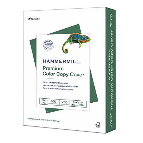 Hammermill Cardstock, Premium Color Copy, 80 lb, 8.5 x 11 - 1 Pack (250 Sheets) - 100 Bright, Made in the USA Card Stock, 120023R, White - size: 1 Pack | 250 Sheets