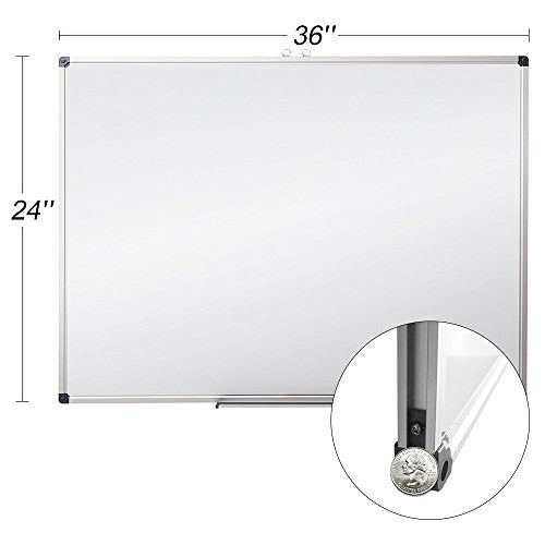 XIWODE Magnetic Dry Erase Board, Wall Mounted Whiteboard, 36 x 24 Inch, Lightweight White Board, Erase Board Silver Aluminium Framed with Lacquered Steel Surface - color: Silver, size: 36X24