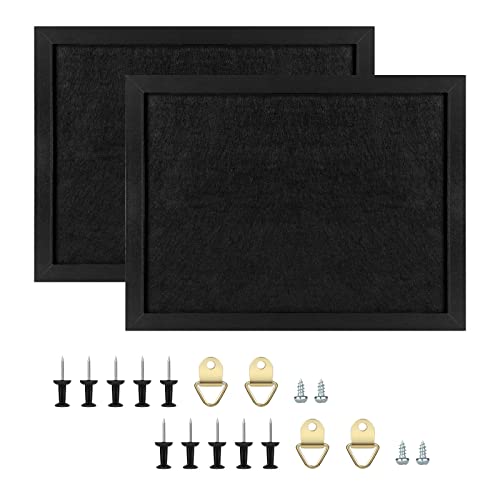 TORASO Cork Board Bulletin Board, Approx. 20" X 30" Cork Boards for Walls with Pins, Eye Bolts, gaskets, Screws, Pin Board for Office, School and Home (BK,50x75cm,2p - color: All Black, size: Approx.20"x30" - 2P